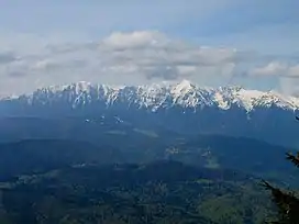 Bucegi as seen from Postavaru massif