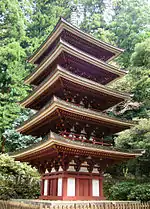 Five storied pagoda at Murō-ji. It was built in 800.