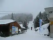 Street in Mürren in winter