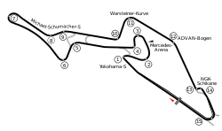 Layout of the Nürburgring's GP-Strecke