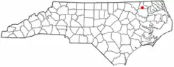 Location of Ahoskie, North Carolina