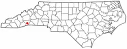 Location of East Flat Rock, North Carolina