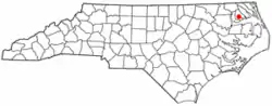 Location of Hertford, North Carolina