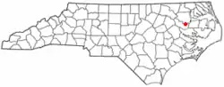 Location of Jamesville, North Carolina