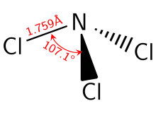 Structural formula of nitrogen trichloride