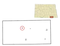 Location of Monango, North Dakota