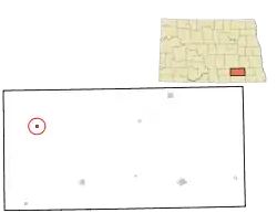 Location of Jud, North Dakota