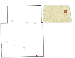 Location of Aneta, North Dakota