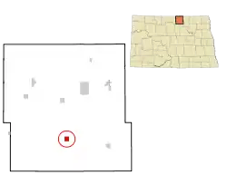 Location of Rolette, North Dakota