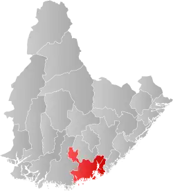 Location of Kristiansand Municipality