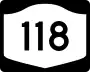 New York State Route 118 marker