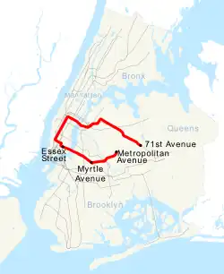 Map of the "M" train