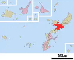 map of Katsuyama, Okinawa.