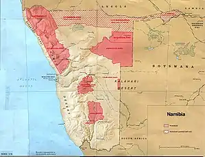 Bantustans in South West Africa as of 1978