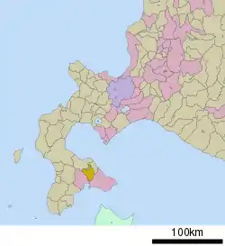 The location of Nanae in Oshima Subprefecture.