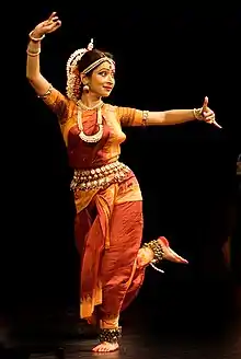 A dancer performing an Indian classical dance: Odissi