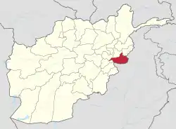 Map of Afghanistan with Nangarhar highlighted