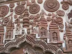 Terracotta carvings on a Nanoor temple wall