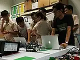 A regular training session in Nanyang Junior College Robotics Club. Robotics is a niche co-curricular programme at Nanyang Junior College.