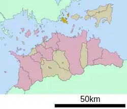 Location of Naoshima in Kagawa Prefecture