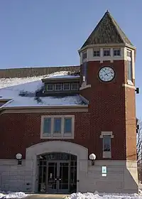 Naperville Township office at the corner of Water and Webster Streets