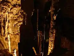 More tall, thin stalagmites