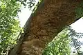 The natural arch of the bridge as seen from below.