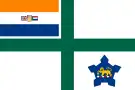 Naval ensign of South Africa prior to 1994, showing the castle insignia