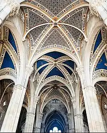 Late Gothic - Clustered columns in Certosa di Pavia (15th century).