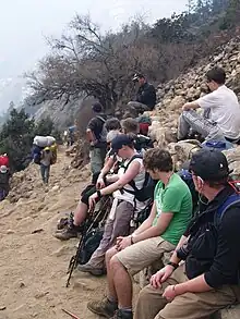 Trekkers in Tengboche