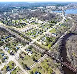 Wis-80 and Wis-21 junction in town