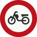 C13: No access for mopeds, motor-assisted bicycles or motor-powered invalid carriages (formerly used )