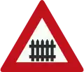 J10: Level crossing with barrier or gates ahead