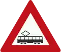 J14: Tram (crossing) ahead (formerly used )