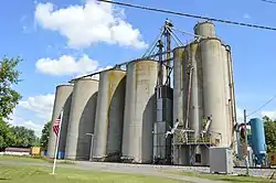 Grain elevator on Neff Street at the railroad