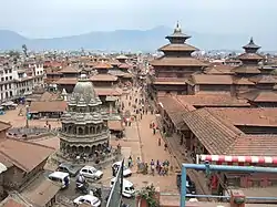 Bird's eye view of the Patan Durbar Square. It has been listed by UNESCO as a World Heritage Site.

Lalitpur Skyline with Jugal Himal in background