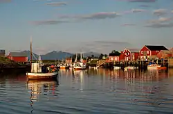 View of Nes harbour in Vega