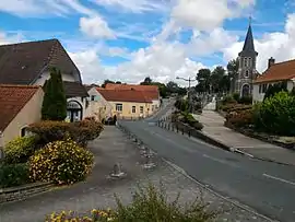 The town hall and church of Nesles