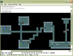 NetHack for Microsoft Windows in "tiles mode"