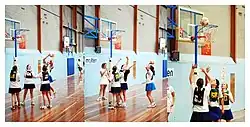 A junior netball game in Australia.