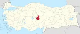 Location of the province within Turkey