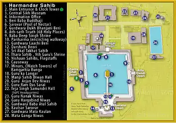 Location of bunga in Darbar sahib complex (no. 17)