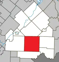 Location within Le Haut-Saint-François RCM