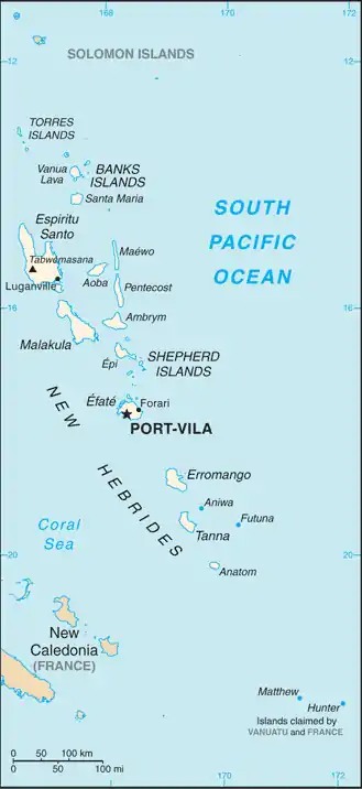 Map of Vanuatu