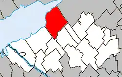 Location within Nicolet-Yamaska RCM.