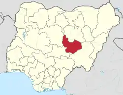 Location of Plateau State in Nigeria