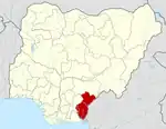 Map of Nigeria highlighting Cross River State