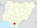 Map of Nigeria highlighting Imo State