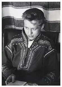 Nils-Aslak Valkeapää, a Finnish-born Norwegian Sámi musician and writer, widely known for his joiks and poems