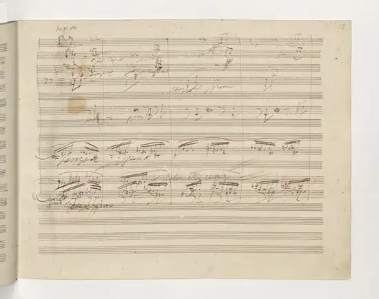 Original manuscript of Symphony No. 9 by Beethoven